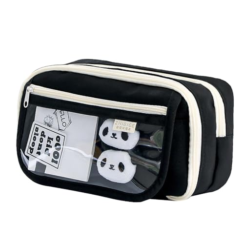 Zqkimzi Panda-Federmäppchen, große Kapazität, Schreibwaren-Stiftaufbewahrung, Reißverschluss, Federmäppchen mit Fächern, tragbare Bleistiftbox, Bleistift-Organizer-Tasche für Bleistifte, Stifte, Zqkimzi Panda-Federmäppchen, große Kapazität, Schreibwaren-Stiftaufbewahrung, Reißverschluss, Federmäppchen mit Fächern, tragbare Bleistiftbox, Bleistift-Organizer-Tasche für Bleistifte, Stifte, von Zqkimzi