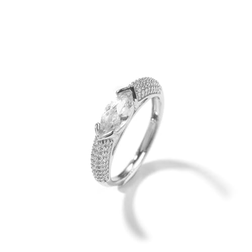 925 Sterling Silber Cubic Zirkonia Promise Ring für Frauen, Unisex simulierte Diamant Eternity Band Ehering Verlobungsring für Sie Schmuck Geschenke von ZqlDDayUP