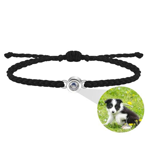 Personalisierte Foto Projektion Armband benutzerdefinierte Armbänder mit Bild innen Einstellbare geflochtene Seil Armband Paare Armbänder Foto Armband benutzerdefinierte Bild Armbänder für Männer von ZqlDDayUP