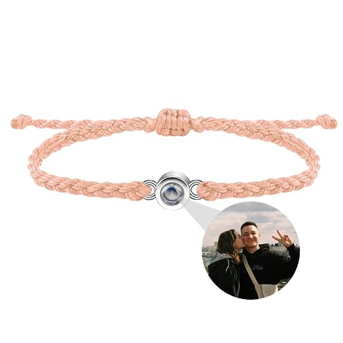 Personalisierte Foto Projektion Armband benutzerdefinierte Armbänder mit Bild innen Einstellbare geflochtene Seil Armband Paare Armbänder Foto Armband benutzerdefinierte Bild Armbänder für Männer von ZqlDDayUP