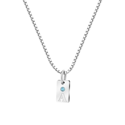 Personalisierte Initialen-Halskette mit Geburtsstein, 1-7 Anhänger, individuell gestaltbare Buchstaben A-Z Initialen-Anhänger-Halskette, Familien-Schmuckgeschenk für Frauen mit mehreren Buchstaben von ZqlDDayUP