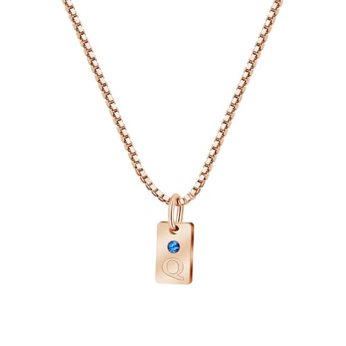 Personalisierte Initialen-Halskette mit Geburtsstein, 1-7 Anhänger, individuell gestaltbare Buchstaben A-Z Initialen-Anhänger-Halskette, Familien-Schmuckgeschenk für Frauen mit mehreren Buchstaben von ZqlDDayUP