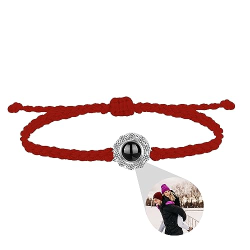 ZqlDDayUP Benutzerdefinierte Foto Armband personalisierte Foto Projektion Armband runde Form Charme Armband Kreis Foto Armbänder mit Bild innen, kundengebundene Memorial Geschenke für Frauen Männer von ZqlDDayUP