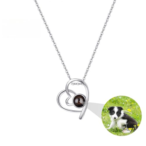 ZqlDDayUP Personalisierte Bild Halskette mit Foto im Inneren - benutzerdefinierte Fotoprojektion Halskette - benutzerdefinierte Porträt Schmuck Gedenkgeschenke für Frau Mutter Liebhaber von ZqlDDayUP