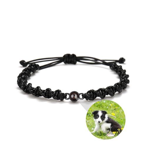 ZqlDDayUP Personalisiertes Foto-Projektionsarmband Individuelle Armbänder mit Bild im Inneren Verstellbares geflochtenes Seilarmband Individuelle Bildarmbänder für Paare Ihn Sie Beste Freunde von ZqlDDayUP