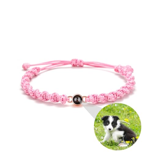 ZqlDDayUP Personalisiertes Foto-Projektionsarmband Individuelle Armbänder mit Bild im Inneren Verstellbares geflochtenes Seilarmband Individuelle Bildarmbänder für Paare Ihn Sie Beste Freunde von ZqlDDayUP