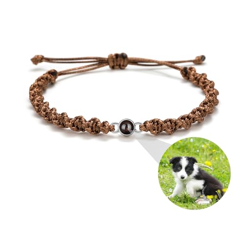 ZqlDDayUP Personalisiertes Foto-Projektionsarmband Individuelle Armbänder mit Bild im Inneren Verstellbares geflochtenes Seilarmband Individuelle Bildarmbänder für Paare Ihn Sie Beste Freunde von ZqlDDayUP