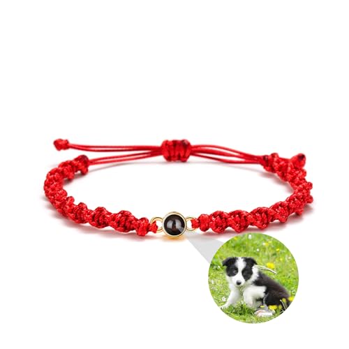 ZqlDDayUP Personalisiertes Foto-Projektionsarmband Individuelle Armbänder mit Bild im Inneren Verstellbares geflochtenes Seilarmband Individuelle Bildarmbänder für Paare Ihn Sie Beste Freunde von ZqlDDayUP