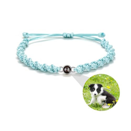 ZqlDDayUP Personalisiertes Foto-Projektionsarmband Individuelle Armbänder mit Bild im Inneren Verstellbares geflochtenes Seilarmband Individuelle Bildarmbänder für Paare Ihn Sie Beste Freunde von ZqlDDayUP