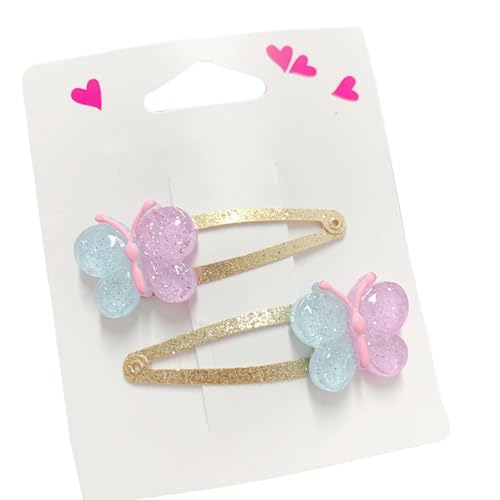 2pcs Glitzernde Mädchen Haarclip Mit Schmetterling Und Cupcake Muster Modische Accessoires Für Kinderpartys Clip von Zqxnt