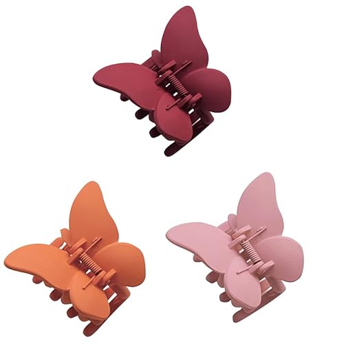 3 PCs Winter Große Haarkrallenklammern Mattes Haarkiefer Clip Schmetterling Haarfang Barrettes Ponytailhalter Haare Requisiten von Zqxnt
