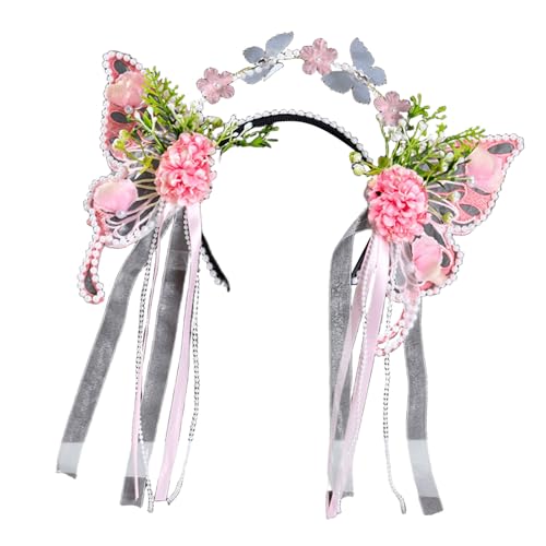 Bequeme Blumenquasten Stirnband Haarstyling Haarhoop Für Mode Frauen Naturen Aussehen Haarband Für Han Kostüm von Zqxnt