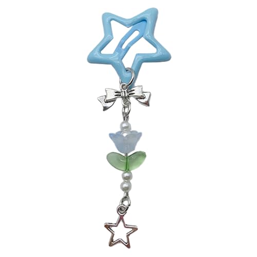Blau Haarclip Für Heiße Mädchen Legiert Sternhaar Barrettes Mit Blumenheizen Pononytail Bangs Haarclip Für Teenager von Zqxnt