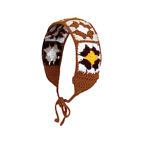 Blumenmuster Häkelturban Turban Heiße Mädchen Elastischer Haarschal Hohles Stirnband Für Frauen Mode Machen Foto Accessoire von Zqxnt