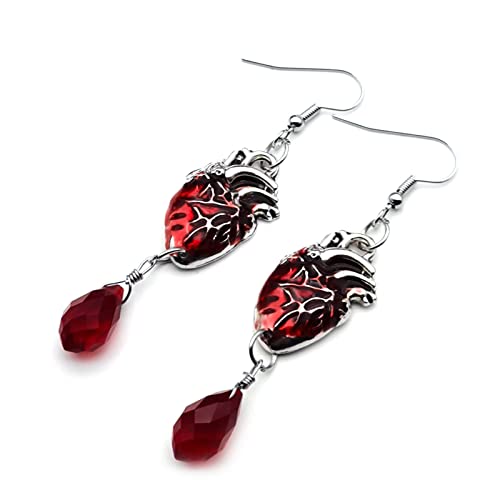 Blutende Herzohrringe Mit Rotem Blut Tropfen Hexerei Gotik Für Vampirghost Gothic Hexerei Schmuck Mode Frauen Kettenohrklammel Blutende Herzohrringe Mit Rotem Blut Tropfen Hexerei Gotik Für Vampirghost Gothic Hexerei Schmuck Mode Frauen Kettenohrklammel von Zqxnt
