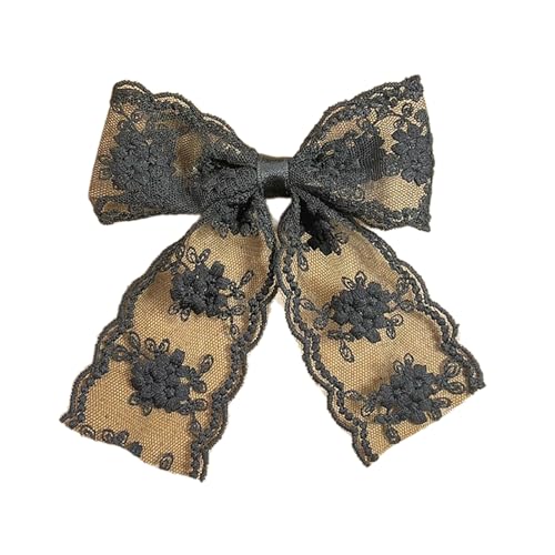 Bowknot Hair Clip Elegante Spitze Stickerei Bowknot Duckbills Haarclip Für Mädchen Frühlingsponytail Styling Tiaras von Zqxnt