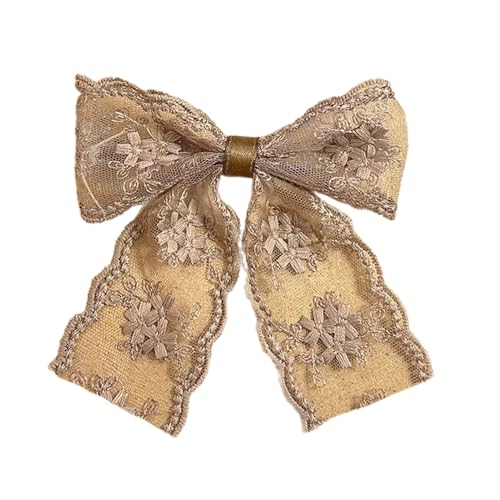 Bowknot Hair Clip Elegante Spitze Stickerei Bowknot Duckbills Haarclip Für Mädchen Frühlingsponytail Styling Tiaras von Zqxnt