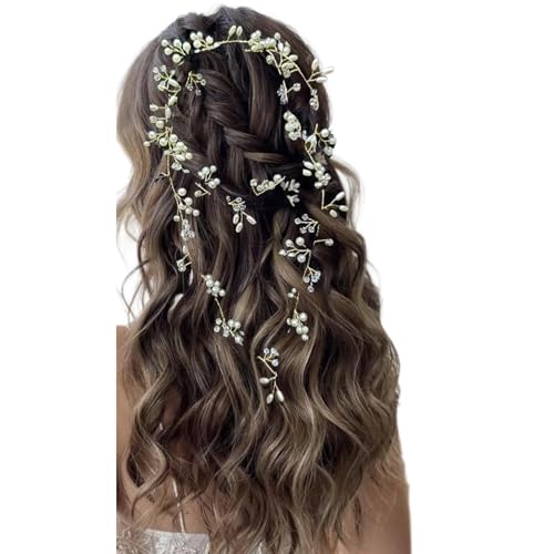 Brautperlen Kopfstück Modische Haarstücke Haarzubehör Elegante Hochzeitshaar Vine Für Brautjungfern Braut von Zqxnt