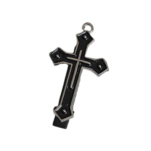 Dunkle Flache Clip Haarnadel Kreuzt Balletcore Kopfbedeckungen Clip Elegante Schwarze Kreuze Haarclips Foto Requisiten von Zqxnt