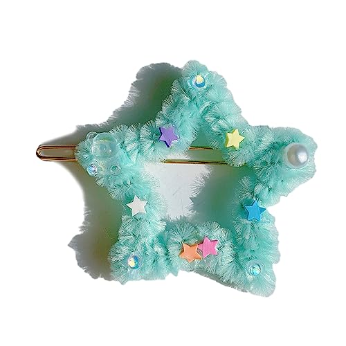 Ein Wort Haarclip Für Heiße Mädchen Sternform Barrettes Mit Kunstperlen Dekoren Plüsch Haare Barrettes Für Mädchen Teenager von Zqxnt