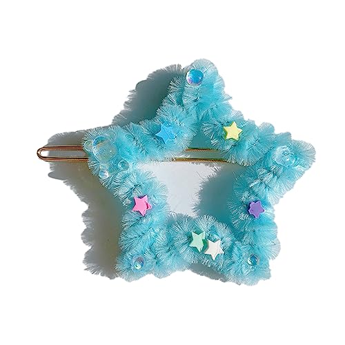 Ein Wort Haarclip Für Heiße Mädchen Sternform Barrettes Mit Kunstperlen Dekoren Plüsch Haare Barrettes Für Mädchen Teenager von Zqxnt