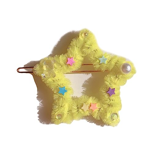 Ein Wort Haarclip Für Heiße Mädchen Sternform Barrettes Mit Kunstperlen Dekoren Plüsch Haare Barrettes Für Mädchen Teenager von Zqxnt