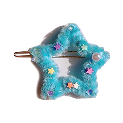 Ein Wort Haarclip Für Heiße Mädchen Sternform Barrettes Mit Kunstperlen Dekoren Plüsch Haare Barrettes Für Mädchen Teenager von Zqxnt