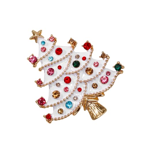 Zqxnt Einzigartige Weihnachtsbaum Brosche Einzigartige Strasssteine ​​Weihnachtsbaum Schneemann Brosche Für Frauen Festival Pin Schmuck Weihnachtsfeier Accessoire von Zqxnt