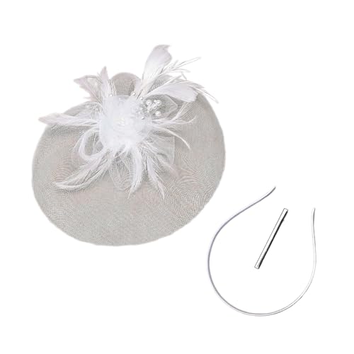 Elegante Perlenhaarclip Mit Gefiederten Handgefertigten Haarzubehör Für Frauen Mit Gefiederter Kopfbedeckung 1920er Kunst von Zqxnt