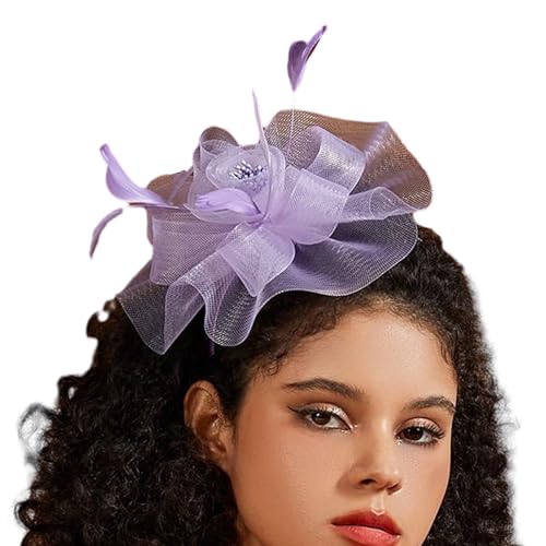 Fascinators Für Frauen Tea Party Stirnband Haare Clip Cocktail Blumenmaschen Kopfbedeckungshaarclip Für Hochzeitsfeier von Zqxnt