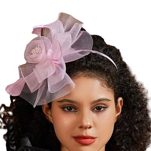 Fascinators Für Frauen Tea Party Stirnband Haare Clip Cocktail Blumenmaschen Kopfbedeckungshaarclip Für Hochzeitsfeier von Zqxnt