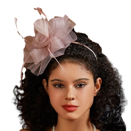 Fascinators Für Frauen Tea Party Stirnband Haare Clip Cocktail Blumenmaschen Kopfbedeckungshaarclip Für Hochzeitsfeier von Zqxnt
