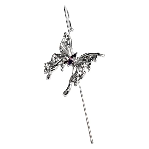 Funkelnde Flüssige Metallohr Ohr Ohrringe Modische Strasssteuer Eingelieferte Ohrmanschettenschmuck Mit Schmutz Aus Butterfly Für Frauen Girls Flüssiger Metallschmuck von Zqxnt