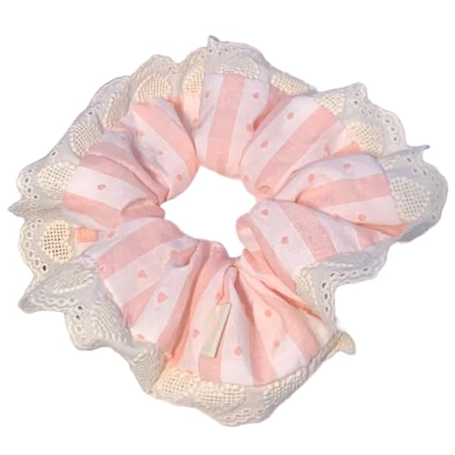 Gestreiftes Muster Haarsprechungen Elastisches Haarseil Mit Spitzenverkleidung Frühlingsurlaub Elastizität Hair Krawatte Für Girl Braids von Zqxnt