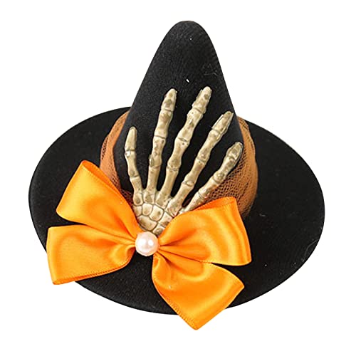 Halloween Witch Haare Clip Skull Haare Clip Für Frauen Hexenhut Kopfstück Halloween Party Mode Wizard Haarnadel von Zqxnt