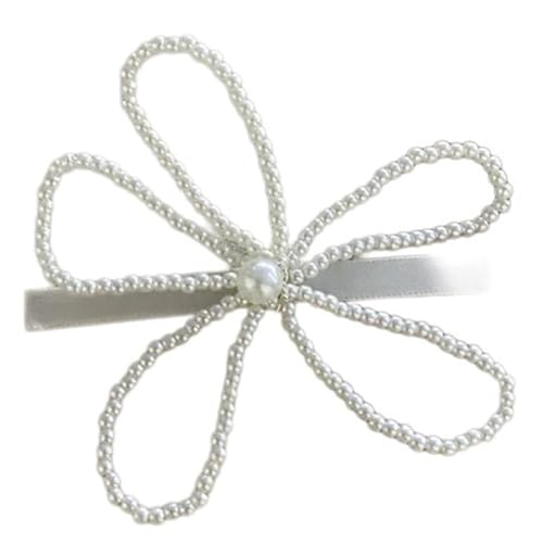 Künstliche Perlen Haarclip Ästhetische Haarbögen Entenbill Clip Side Pin Nonslip Barrettes Frauen Haarforming Werkzeug von Zqxnt