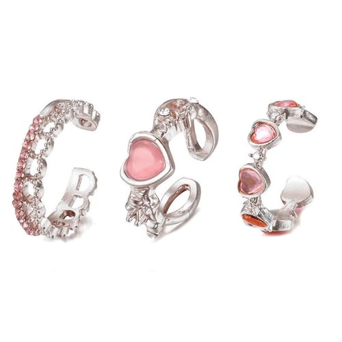 Modische Und Elegante Königin Ringe Funkelnde Zirkonia Geschmückt Herz Ringe Schmuck Set Modische Königin Accessoire Heart Form Form von Zqxnt