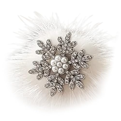 Pelzige Schneeflocke Haare Barrettes Haarclip Süßer Haarnadel Weihnachten Strasshaarclip Weihnachten Für Frauen von Zqxnt