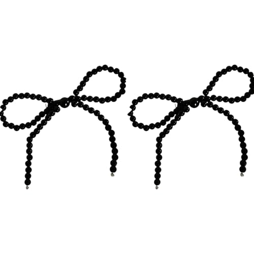 Perlen Flache Clip Bögen Perlen Haarnadel 2000er Balletcore Bündel Ornament Elegante Bogenknot Perlen Ornament von Zqxnt