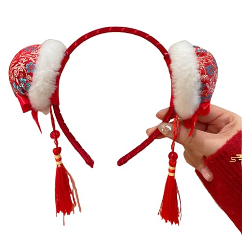 Plüschbrötchen Schlangenjahr Hair Hoop Für Chinesisches Neujahr Für Erwachsene Kinder Bequem Und Mehrnutzig Quasten Kopfband Festival Requisiten von Zqxnt