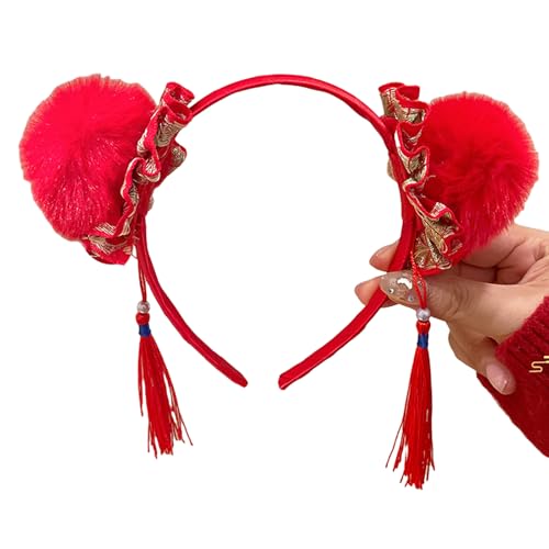 Plüschbrötchen Schlangenjahr Hair Hoop Für Chinesisches Neujahr Für Erwachsene Kinder Bequem Und Mehrnutzig Quasten Kopfband Festival Requisiten von Zqxnt