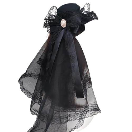 Punk Hair Clip Schleier Anime Barrettes 2000er Jahre Spitze Bowknot Haare Dekore Halloween Themen Requisiten Cosplay Kostümzubehör von Zqxnt