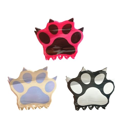 Schöne Haarklaue Für Mädchen Anti Slip Haar Barrettes Zum Fotografieren Zarter Bunte Katzenpfotenform Shopping Haarstifte von Zqxnt