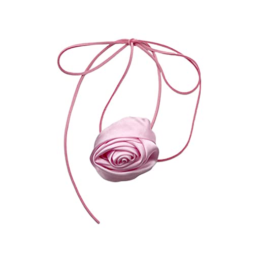 Seidenblumen Elegante Rosenhalleschlangeblätter Kette Und Winterpullover Kollokation Zarte Nackenkette Übertrieben Romantische Blumen Halsketten Für Frauen Modeschmuck von Zqxnt