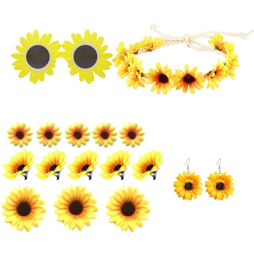 Sonnenblume Themenstirnband Haarclip Set Für Frauen Bequemer Stoffkopfschmuck Mit Leuchtend Gelben Designs Für Festival Sonnenblume Themenstirnband Haarclip Set Für Frauen Bequemer Stoffkopfschmuck Mit Leuchtend Gelben Designs Für Festival von Zqxnt