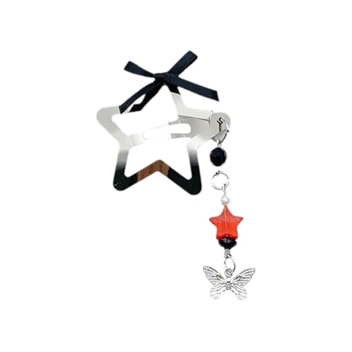Sternbutterfly Bow Fured Anhänger Haarclip Mode Schmuck Zubehör Multifunktional Sterncharme Clip Haarnadel Sternhaar Clip von Zqxnt