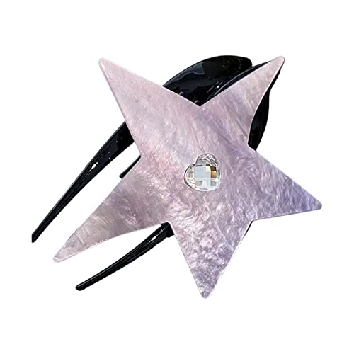 Süße Heiße Mädchen Die Foto Pferdeschwanzhaarclip Mit Strassstern Sternform Haarclip Für Frau Haarpins von Zqxnt