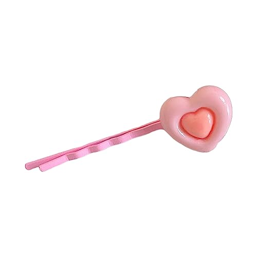 Süßigkeiten Farbe Herz Form Haarnadel Für Frau Süßes Süßes Stil Charme Haare Clip Ästhetik Creme Feeling Hair Accessoires von Zqxnt