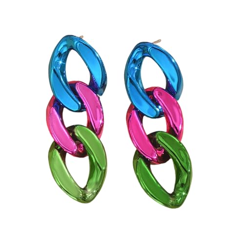 Süßigkeitenfarbenkettenohrringe Robuste Legierungskettenohrringe In Mehreren Farbe Für Tägliche Versammlungen Trendy Statement Schmuck von Zqxnt