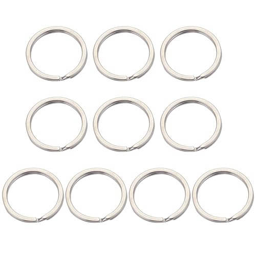 Zqxnt 10pcs/Set Edelstahl Schlüsselkreise Schlüsselbund Metall Doppelringe Schlüsselringe Hängende Ringe von Zqxnt